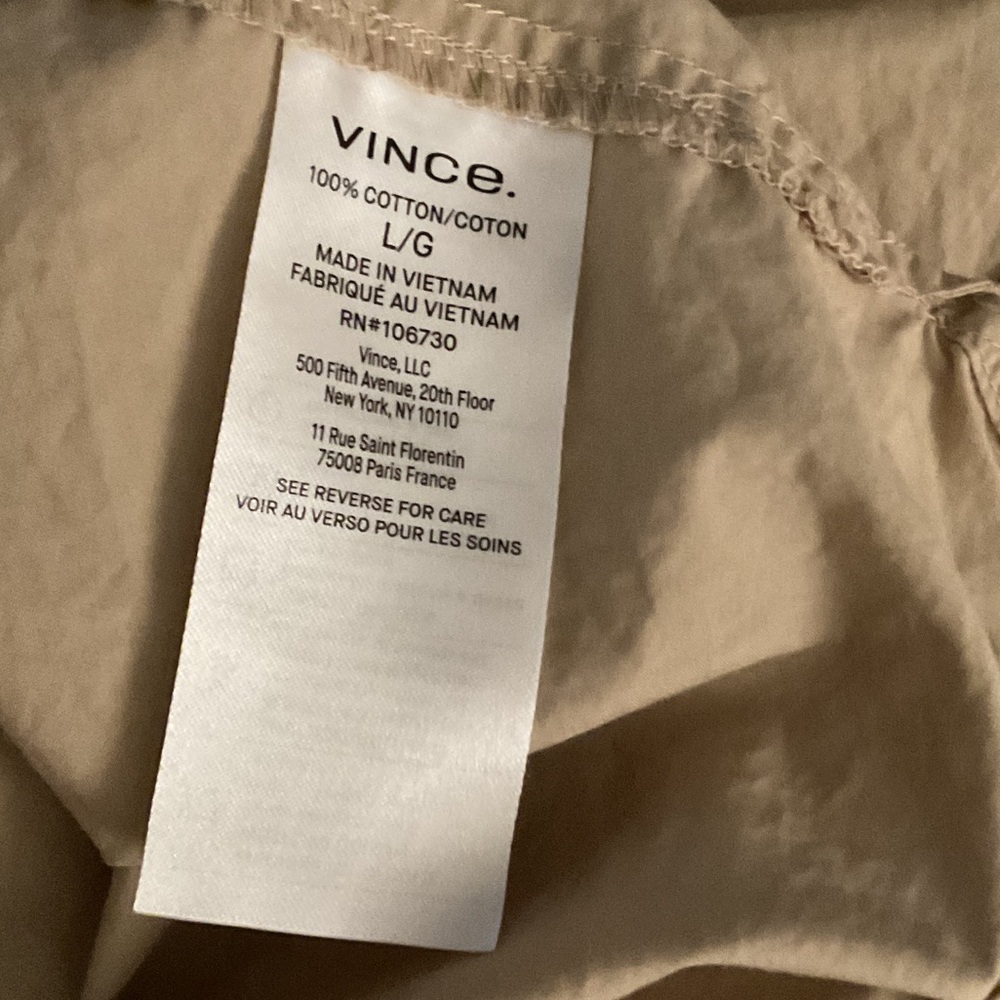 Vince Beige Collared short-sleeved Shirt 100% cotton - Picture 6 of 7